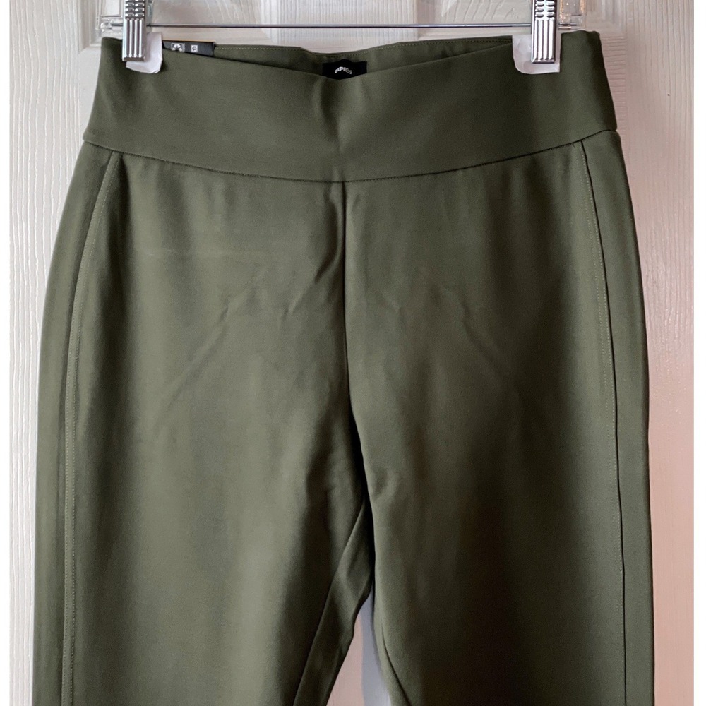 Express Ponte Pant Women Size M Olive Green High Rise Slim Tapered Leggings New - Picture 2 of 14